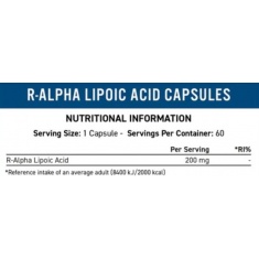R-ALA (R-Alpha Lipoic Acid) / 60 Caps