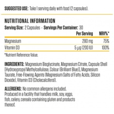 Magnesium & Vitamin D3 / 60 Caps