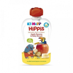 Hipp 8508 Био Плодова закуска ябълка, банан и бисквити 100 гр