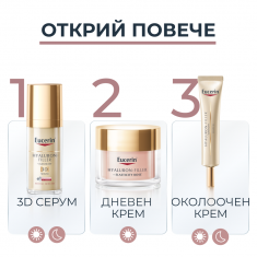 Eucerin Комплект Hyaluron-Filler + Elasticity SPF30 Озаряващ дневен крем 50 ml + SPF20 Околоочен крем 15 ml