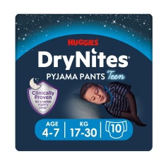 Huggies DryNites Гащи-пижама 4-7г (17-30 kg) х10 броя СИН