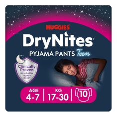 Huggies DryNites Гащи-пижама 4-7г (17-30 kg) х10 броя РОЗОВ