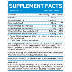Liquid Acetyl L-Carnitine + Guarana / 495ml Lime