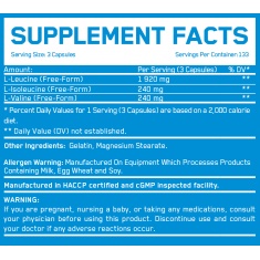 BCAA 8:1:1 800mg / 400 Caps.
