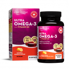 Natural Factors Sea-liciuous® Omega-3 1500 mg (EPADHA 500/200) + витамин D3 500 IU x60 софтгел капсули