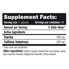 Caffeine with Taurine 90 caps.