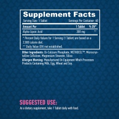 Time Release Alpha Lipoic Acid 300mg. / 60 tabs.