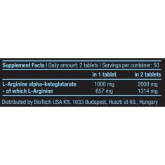 AAKG 1000mg. / 100 Tabs.