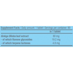 Ginkgo Biloba 90 Tabs.