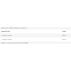 Effervescent L-Carnitine 500mg / 20 Tabs. Blue raspberry
