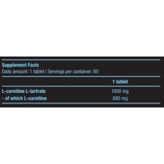 L-Carnitine 1000 mg. / 60 Tabs.
