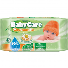 BabyCare Бебешки влажни кърпи с лайка х72 броя