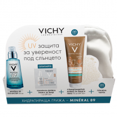 Vichy НЕСЕСЕР Mineral 89 Гел-бустер 50 ml + Capital Soleil SPF50+ Мултизащитно мляко 75 ml