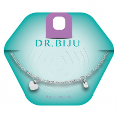 Dr. Biju Хипоалергенна гривна DBHE60B020 – HEART 6 mm WHITE BRONZE