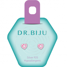 Dr. Biju Хипоалергенни обеци HEARTH 6.0 mm SILVER ROSE POIS DHE60S017