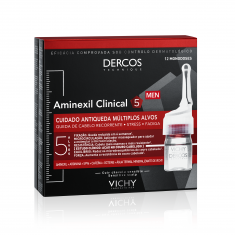 Vichy Dercos Aminexil Clinical 5 Мултиактивна третираща грижа против косопад за мъже 6 ml х12 ампули
