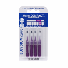 Elgydium Clinic Mono Compact Интердентални четки за зъби за широки междузъбни пространства, размер 6-4 мм х4 бр. 