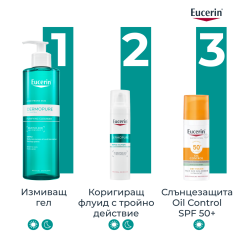 Eucerin DermoPure Clinical Коригиращ флуид с тройно действие+ Oil Control SPF50+ Гел-крем за лице