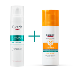 Eucerin DermoPure Clinical Коригиращ флуид с тройно действие+ Oil Control SPF50+ Гел-крем за лице