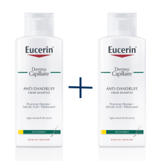 Eucerin ДУО Dermo Capillaire Крем-Шампоан против сух пърхот за сърбящ скалп 250 ml 1+1