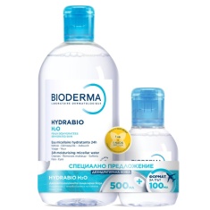 Bioderma Hydrabio Mицеларна вода 500 ml + Мицеларна вода 100 ml
