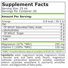 Pure Nutrition - Magnesium Liquid + Vit C - 500 Ml 