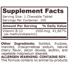 Pure Nutrition - Methyl B-12 1000 Mcg Cherry Flavor - 100 Chewable Tablets