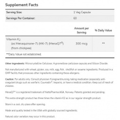 MK-7 Vitamin K-2 300 mcg | Extra Strength MenaQ7®