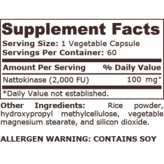 Pure Nutrition - Nattokinase 100 Mg - 60 Veg Capsules