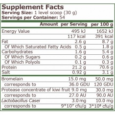 Pure Nutrition - Plant Protein - Natural Vanilla - 1600 G