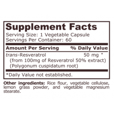 Pure Nutrition - Resveratrol 50 Mg - 60 Capsules