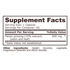 Pure Nutrition - Panax Ginseng - 60 Capsules