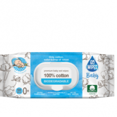 Go Wipes Биоразградими бебешки мокри кърпи от 100% памук x50 броя