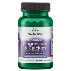 Swanson Албион магнезий и калций с витамини D3 и K2 x90 веге капсули