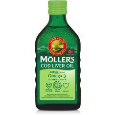 Mоller's Рибено масло от черен дроб на треска - зелена ябълка 250 ml