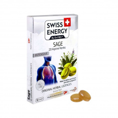 Swiss Energy Таблетки за болки в гърлото с 20 билки с Градински чай х12 таблетки за смучене
