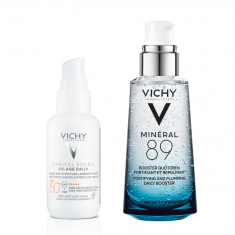 Vichy Capital Soleil UV-Age Daily SPF50+ Тониран флуид 40 ml + Vichy Mineral 89 Гел-бустер 50 ml