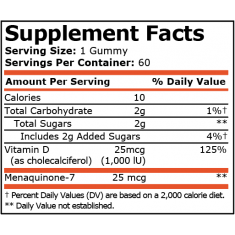 Pure Nutrition - Vitamin D-3 [[entity]]Amp; K-2 - 60 Дъвчащи Дражета