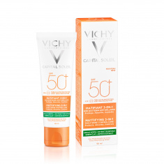 Vichy Capital Soleil SPF50+ Слънцезащитен матиращ и коригиращ крем 3-в-1 50 ml