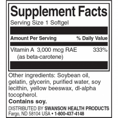 Swanson Бета-Kаротен (Витамин А) x100 капсули