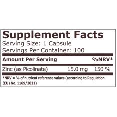Pure Nutrition - Zinc Picolinate 15 Mg - 100 Capsules