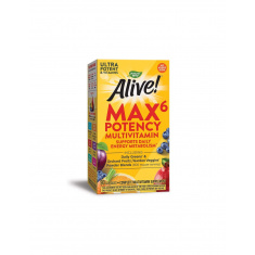 Alive!® Max6 Max Potency Multivitamin (No Iron) Алайв! / Мултивитамини максимум сила (без добавено желязо),90 капсули Nature’s Way