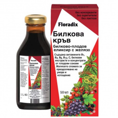 Floradix Билкова Кръв Билково-плодов елексир с желязо 500 ml