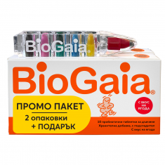 BioGaia ПРОМО Пробиотични таблетки вкус ягода 2 х10 броя + ПОДАРЪК