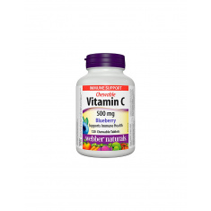 Chewable Vitamin C 500 mg - Витамин С 500 mg - 120 дъвчащи таблетки с вкус нa боровинки Webber Naturals