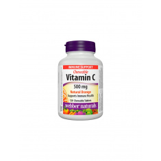 Chewable Vitamin C Natural Orange - Витамин С 500 mg, 120 дъвчащи таблетки с вкус на портокал Webber Naturals