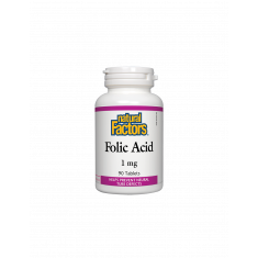 Folic Acid/ Фолиева киселина 1 mg х 90 таблетки Natural Factors