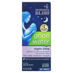 Mommy's Bliss Gripe Water Night Time Билков сироп за нощни колики, спокойно коремче и хубав сън 120 ml