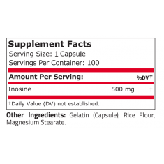 Pure Nutrition - 100% Pure Inosine 500 Мг - 100 Капсули