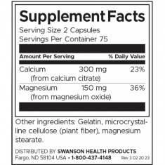 Swanson Калциев Цитрат плюс Магнезий x150 капсули